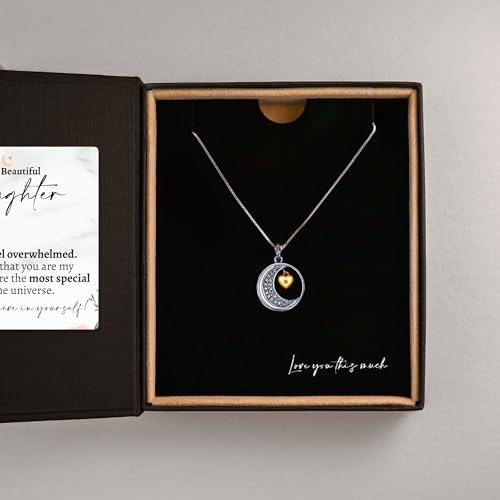 Love You to The Moon and Back .925 Sterling Silver Jewelry, Sentimental Gifts for Granddaughter, Niece, Birthday Gift for Teenage Girl, Meaningful Gift for Daughter3