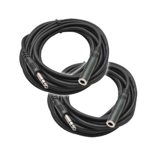 Seismic Audio - 2 Pack of 25' Headphone Extender Cable 1/4" TRS Male to 1/4" Female