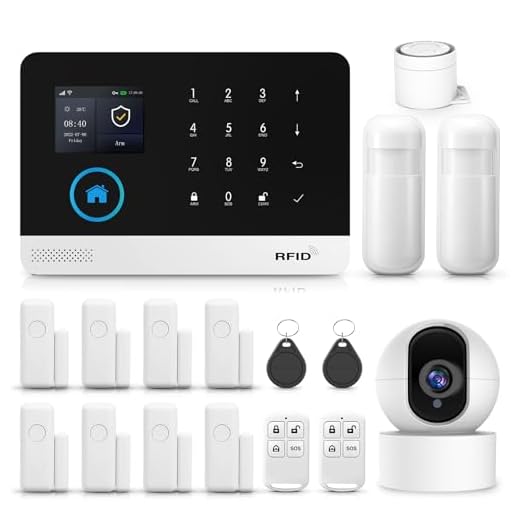 PGST GSM/WiFi Alarmanlagen Komplettsystem, Alarmanlage Haus mit Alarmsirene, Fensteralarm/Türalarm, Bewegungsmelder, Fernbedienung,Echtzeit App Push, Beliebig Erweiterbar- funktioniert mit Alexa