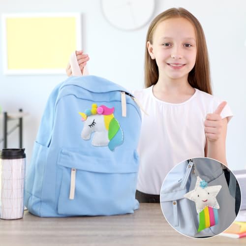 Cadimus Nähset Kinder,DIY Nähen Kinder Bastelset Filz,Nähset kinder ab 6 jahre,Filz Bastelset,Einhorn Wolken formen Kuscheltiere DIY Art Craft,Kreatives Nähen für Mädchen(Einhorn)