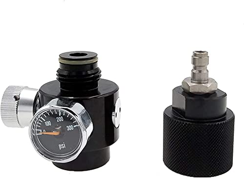 Vavoger Paintball Pcp Airsoft Co2 Tank Cylinder Regulator & Adapter Diy Kit Adjustable Range 0~200Psi #TOP1