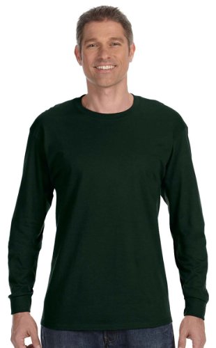 Gildan Adult 6.1 oz. Ultra Cotton Long-Sleeve T-Shirt (XL/Forest Green)