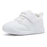 BMCiTYBM Baby Boy Girl Shoes Infant First Walker Shoes Breathable Walking Shoes Lightweight Non-Slip Sneakers 6 9 12 18 24 Months White Size 6-12 Months Infant