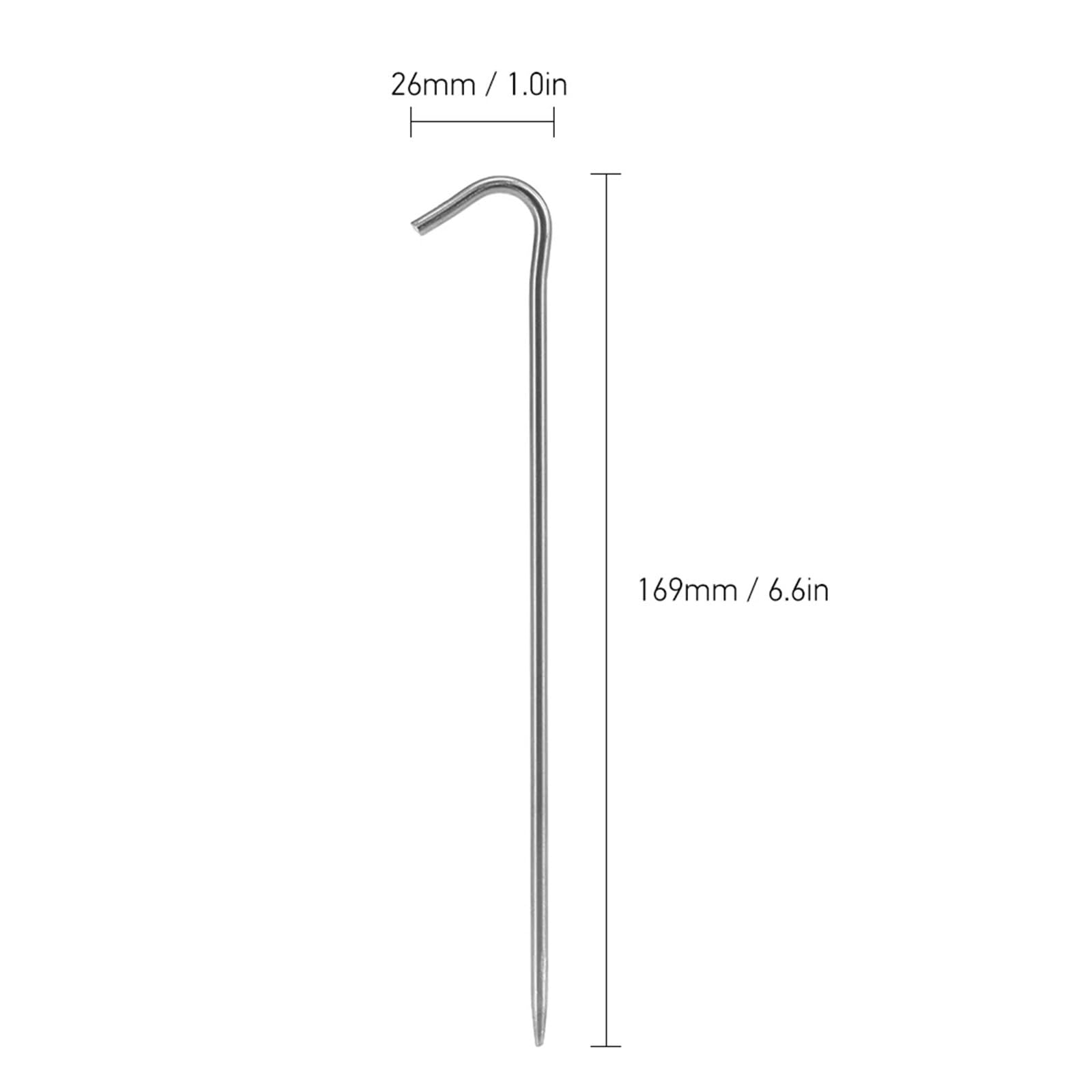 20 Stück Titan-Zeltheringe, Titan-Zeltnägel mit Biegehaken, Outdoor-Camping-Zeltheringe for Campingbedarf für Zelte