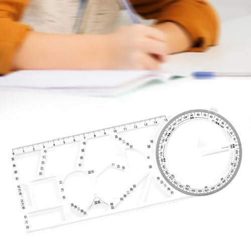 Baoblaze Régua geométrica pp rascunhos réguas escala clara matemática desenho régua para ensino de m