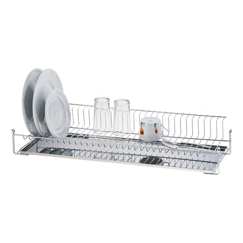 Escorredor de Louças Fixo para Parede, 57 cm, Cromado, com Bandeja Coletora