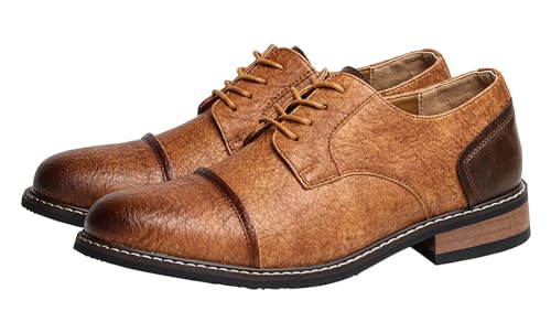 Men's Oxfords Leather Formal Dress Wingtip Derby Business Fashion Casual Tuxedo Wedding Walking Shoes for Men