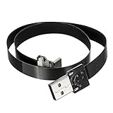 Stecker: Gerader USB-Stecker auf 90 Grad Typ C; B-Typ (Metallstift auf der gegenüberliegenden Seite); Stift: 20 Stifte; Abstand: 0,5 mm; Länge: 400mm / 15,75 Zoll; Breite: 10,5mm / 0,41 Zoll; Im Paket von: 1 x Flexibles Flachkabel.