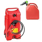 Scepter Flo N Go Duramax 14 Gallon Gas Fuel Tank Container and Pump Bundle with Portable 5 Gallon Kerosene Gasoline Container, Red