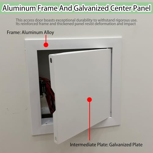Panel de acceso de aluminio 60x60 blanco con puerta de servicio de pared 3