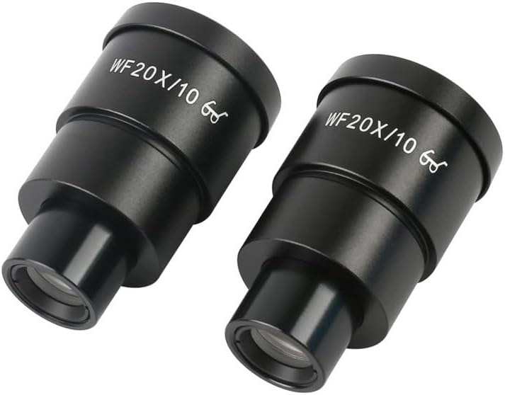 Miniatura 2 de Kit de accesorios para microscopio, 2 unidspar WF20X 25X, lente de 1.181 in de diámetro, accesorios de microscopio para zoom binocular, microscopio