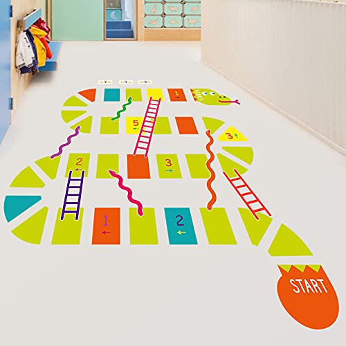 Image of HUANLE Kids DIY Lattice Floor Sticker Hopscotch Footprint Room Decor Number Brain Games Sticker Digital Pathway Art Floor Tile Decals Puzzle Games Party Social Decor for Baby Room Classroom Nursery