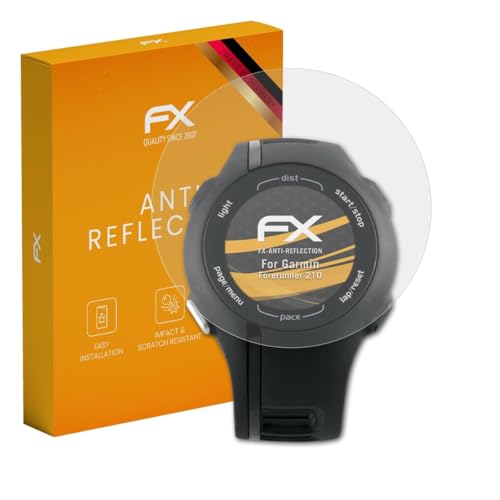 atFoliX Película Protectora compatible con Garmin Forerunner 210 Lámina Protectora de Pantalla, antirreflejos y amortiguadores FX Protector Película (3X)