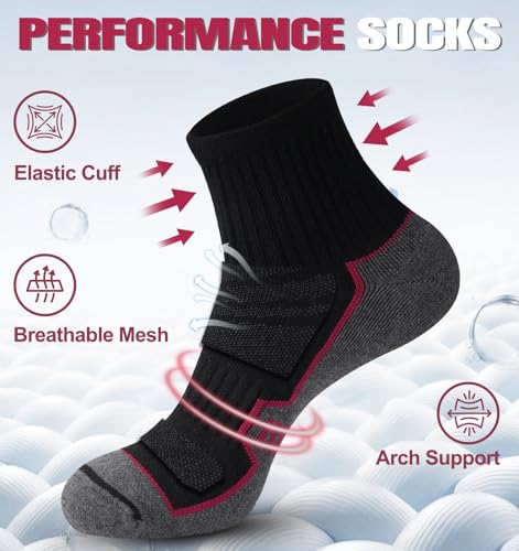 Horuru Men's Cushioned Ankle Socks, Athletic Running Gym Socks 6 Pairs by Horuru - Used condition - Image 5