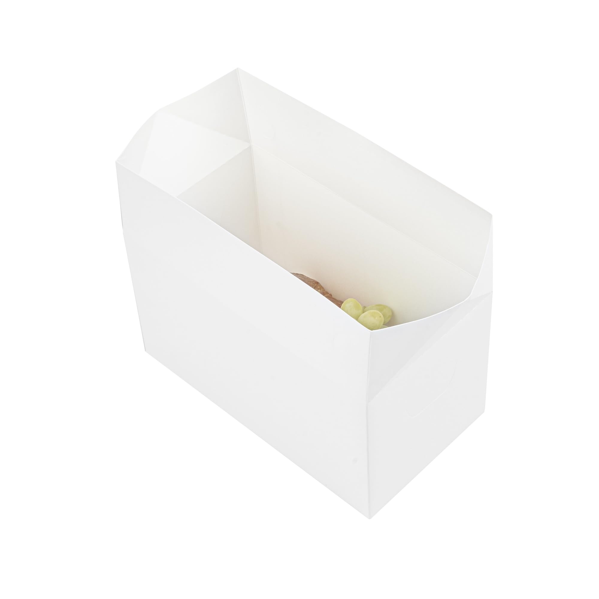 Bio Tek - Cajas para llevar de 80 onzas, 100 recipientes rectangulares para alimentos, cierre superior rápido, desechables, contenedores de papel blanco, a prueba de grasa, para hamburguesas o pollos