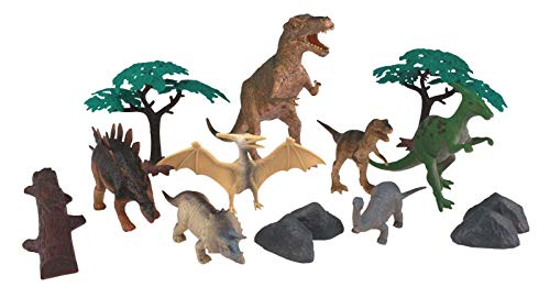 Wenno USA National Geographic Bucket of Dinosaurs Figurines, 14 Pieces