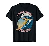 Vintage I Ride With Jesus Surfing Jesus T-Shirt