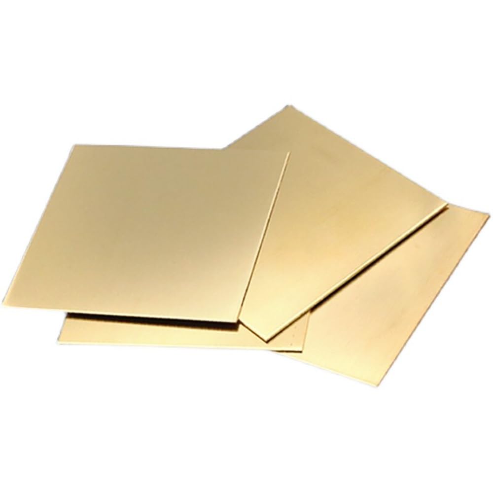 Placa De Lámina De Latón H62, Panel De Metal Dúctil Resistente A La Corrosión for Procesamiento De Martillado Con Soldadura(1.5x100x100mm)
