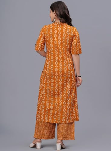 Image of rytras Women Printed A-Line Kurta Set with Palazzo Pants