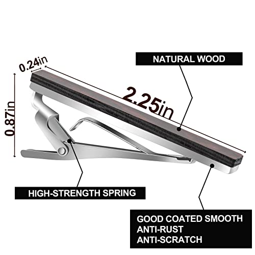4 PCS Tie Clips for Men, Wood Tie Clip for Wedding Anniversary Business and Best Gift4