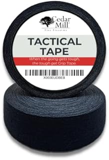 Cedar Mill Fine Firearms Protective Black Tactical Tape 1 Inch x 21.87 Yards - Waterproof Grip Gun Wrap to Improve Handles, Non-Adhesive Multipurpose Military Tape for Guns, Rifle, and Shotgun