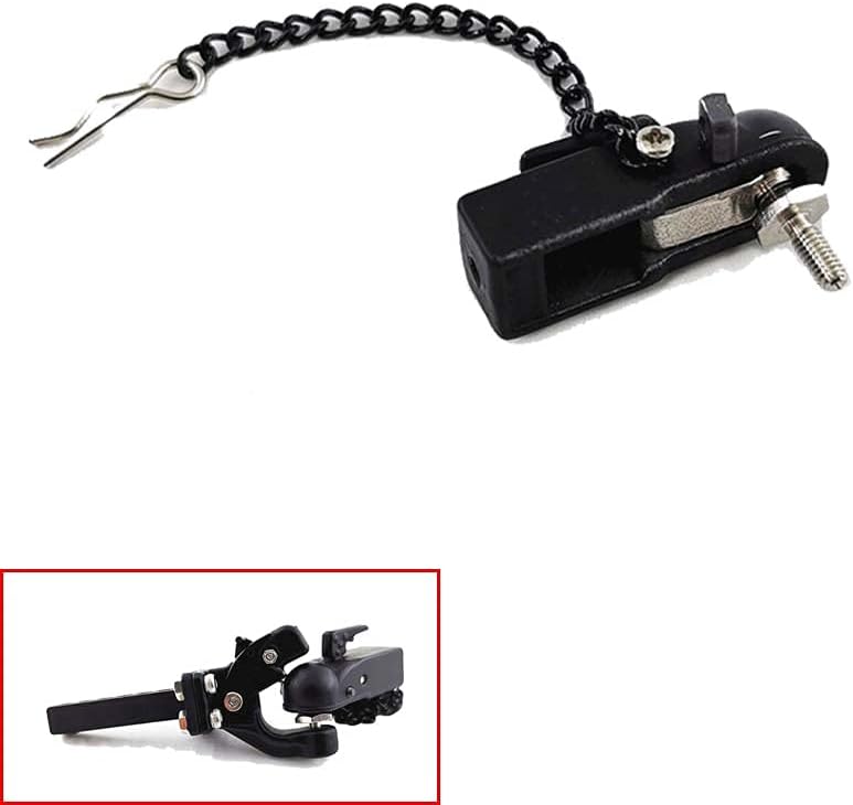 Metal Hitch Trailer Ball Buckle Simulation Link Component Suitable for SCX10 90046 Traxxas TRX4 1/10 RC Car, Black Trailer Link Coupler.