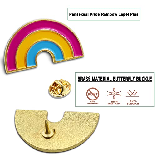 Image of 2 /12 /50 /100Pcs Pan Pansexual Pride Rainbow Lapel Pins Bulk-Supports LGBT Progress Gay Brooch Badge for Men Women Clothes Bags Hats