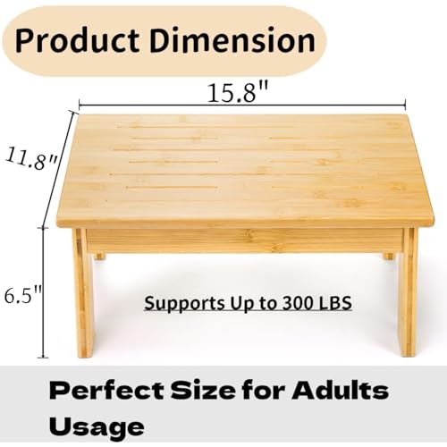 Tlence Wooden Step Stool for Adults, 6.5