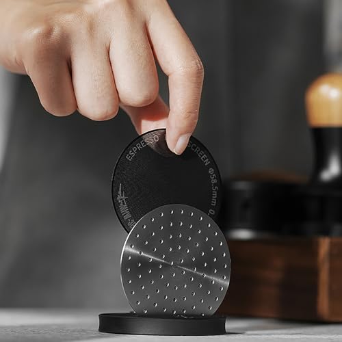 Image of MHW-3BOMBER Espresso Puck Screen Holder - Silicone Puck Screen Stand - Compatible with 58mm 53mm 51mm Reusable Coffee Filters 3 Coffee Filters - Coffee Puck Screen Holder SP5537-OS