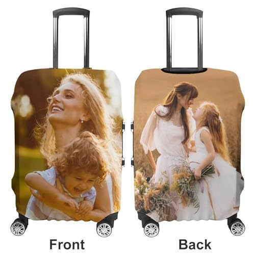Custom Luggage Cover, Personalized Elastic Luggage Cover Protector with Photo Text Name,Customized Luggage Covers with Double-Sided Printing for Travel Business (S(18-21inch))3