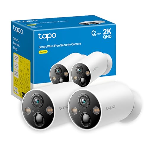 Tapo C425 Telecamera WiFi Esterno Senza Fili 2K 4MP con Base Magnetica, Batteria 300Dì, Allarme su...