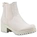 Produktbild Damen Chelsea Boots Blockabsatz Plateau Stiefeletten Leder-Optik Schuhe 114796 Nude 39 Flandell