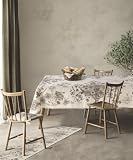 Tovaglia Antimacchia Emozioni 100% Made in Italy, in Polylino Misto Lino e Poliestere, Idrorepellente e Lavabile in Lavatrice, Tovaglia per Cucina e Sala da Pranzo Dis. TOILE 158x300 cm