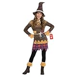 Morph Disfraz Espantapájaros Niña, Disfraces Halloween y Carnaval, Traje Miedo Niña, XL
