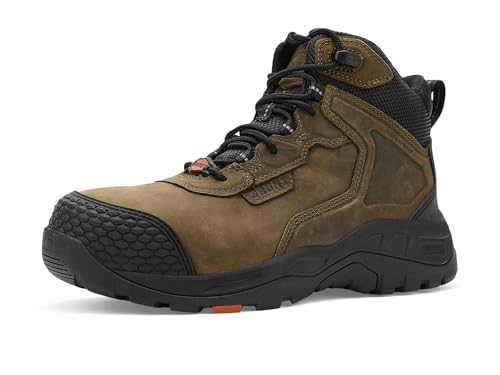 BRUNT BRUNT The Hawthorne 6" WP Toe Comp Toe Mens Work Boots - Brown, Size 12 Medium