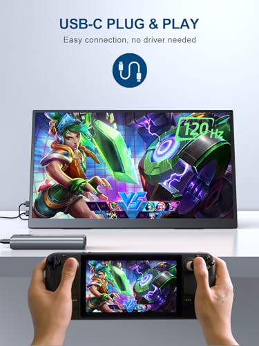 UPERFECT Portable Monitor 18.5 inch 120HZ 125% sRGB 1500:1 1080P with VESA & Stand 180° Adjustable Ultra-Slim & Lightweight Frameless FHD FreeSync IPS Gaming Display, Travel Second Monitor for Laptop