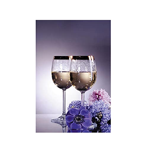 Cuadro decorativo copa de vino con flor póster moderno para pared de salón cocina 50x75