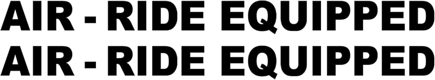 Set of 2 Air - Ride Equipped Decals for Commercial Trucks Vans Pick up Semi Truck Car Window Vinyl Decal Stickers (13" x 1")