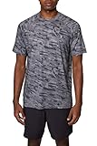 Spyder Men's Standard Quick Dry UPF Rashguard Lightweight Short Sleeve Digital Camo Hybrid Swim Shirt, Dark Grey, Small