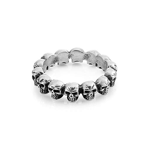 Bague tête de mort en argent sterling 925 brossé de qualité supérieure pour femme - 2