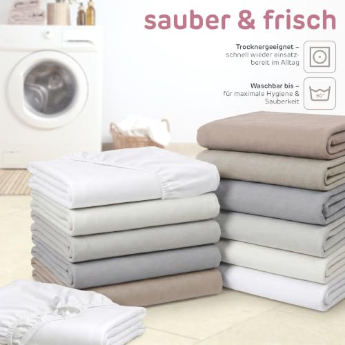 babybay Jersey Spannbetttuch Deluxe passend für Modell Verlängerungsseite Boxspring XXL, zartgrau – Ansicht 6