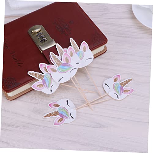 HOLIDYOYO 24 Pçs Cupcake Topper De Cupcake De Aniversário Enfeite De Cupcake Decoração De Bolo Decor