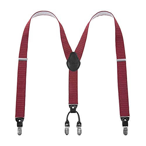 Lafayon Tirantes para hombre Plus Tirantes con espalda en Y para hombres Color de 35 mm con 4 clips fuertes Paquete de regalo de tirantes resistentes