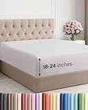 Extra Deep Queen Fitted Sheet - Hotel Luxury Single Fitted Sheet Only - Easily Fits 18 inch to 24 inch Mattress - Ultra Soft, Wrinkle Free with Extra Deep Pockets - Breathable & Comfy - French Grey