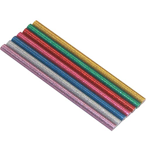 Ewparts 7 pcs bâtons de colle thermofusibles colorés, 11 mm * 200mm, bâtons de colle adhésifs super collants (multicolore)