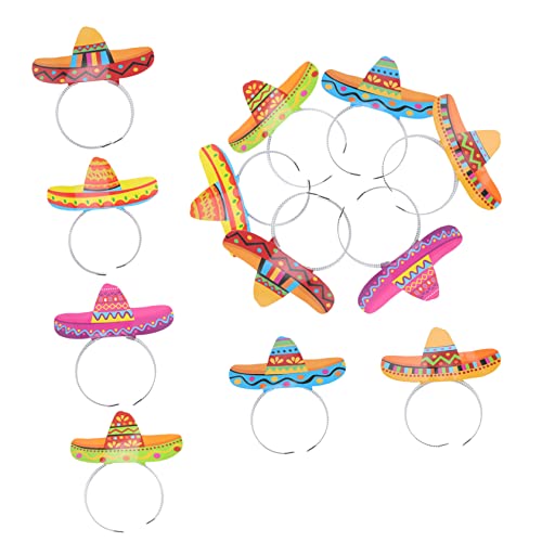 Kisangel 12Piezas Diadema De Sombrero De Ala Ancha Tocados Para Fiestas Del Día Celebraciones Temáticas Accesorios De Vestir Coloridos
