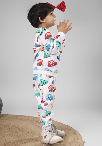 Image of POLKA TOTS 100% Cotton Co-Ord Joggers for Kids | Trendy Sweatshirt & Joggers Set | All Season Wear for Kids, Toddler & Newborn | Soft & Breathable Dress for Boys & Girls | from 6 Months to 8 Years