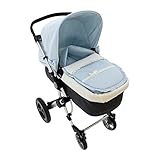 Saco para Capazo con arnes y capucha integrada Rosy Fuentes - Saco para Bebé Universal - Arrullo compatible con capazo de bebé - 0-celeste