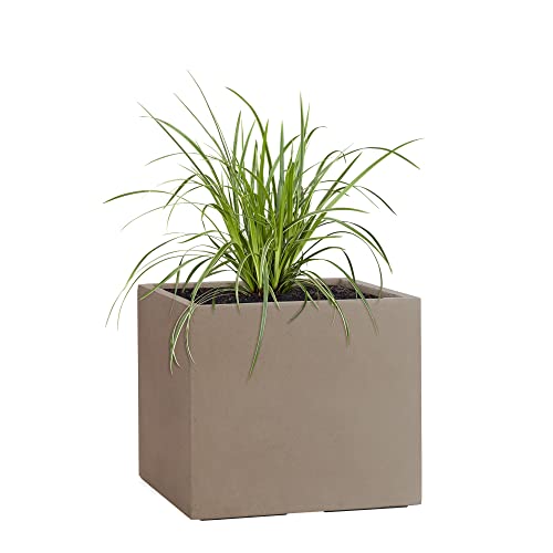 Pflanzwerk® Pot de Fleur Cube Jardinière Chocolate 23x23x23cm *Résistant au Gel* *Protection UV* *Qualité européenne* Cover
