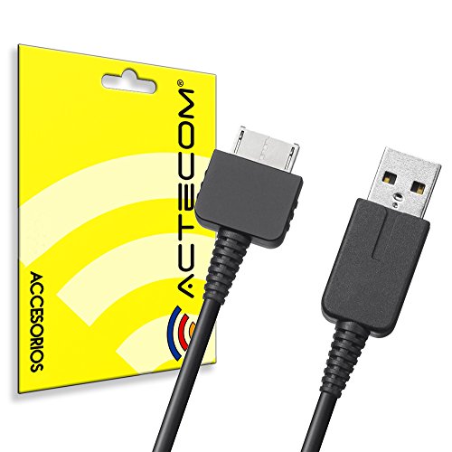 actecom® Câble de charge et de données pour PSP Vita - Synchronisation de données et charge USB modèle PCH-1000, couleur noire